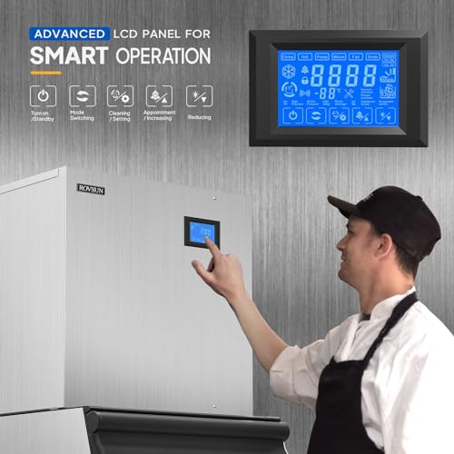 ROVSUN 400Lbs Commercial Ice Maker with Storage Bin
