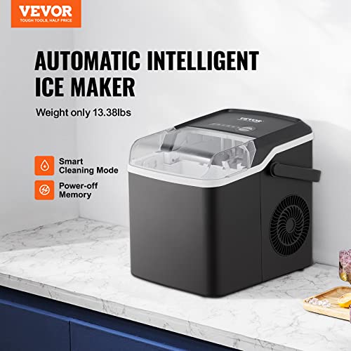 Portable Self-Cleaning Countertop Ice Maker, 26lbs/Day
