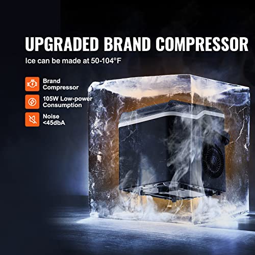 Portable Self-Cleaning Countertop Ice Maker, 26lbs/Day