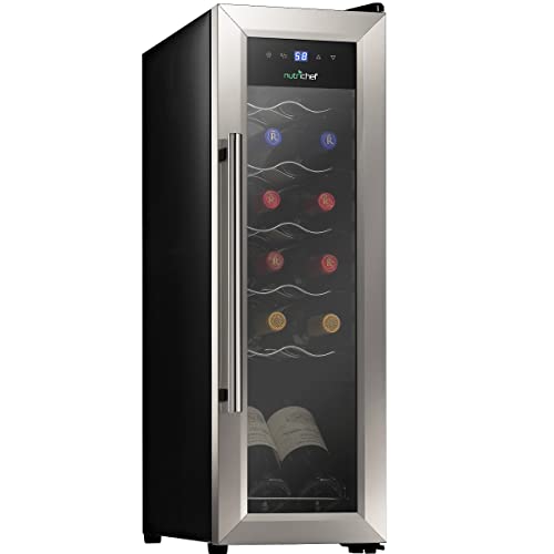 NutriChef PKCWC12 White & Red Compact Wine Fridge