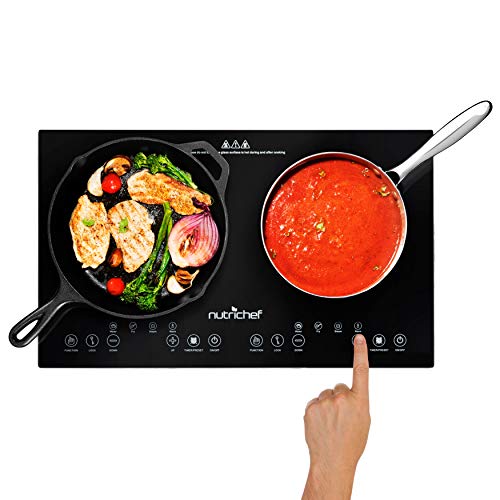NutriChef Portable Double Induction Cooktop 120V