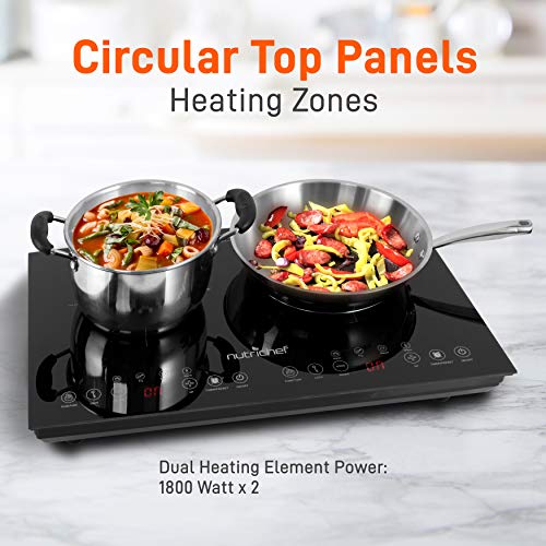 NutriChef Portable Double Induction Cooktop 120V
