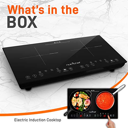 NutriChef Portable Double Induction Cooktop 120V
