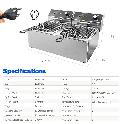 Dual Tank Stainless Steel Electric Deep Fryer