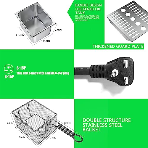 TOPKITCH 12L Commercial Dual Tank Electric Fryer