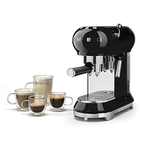 Smeg Black Espresso Machine, 1 Liter Capacity