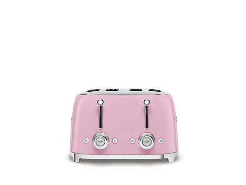 Smeg Retro Pink 4-Slice Toaster with 6 Presets