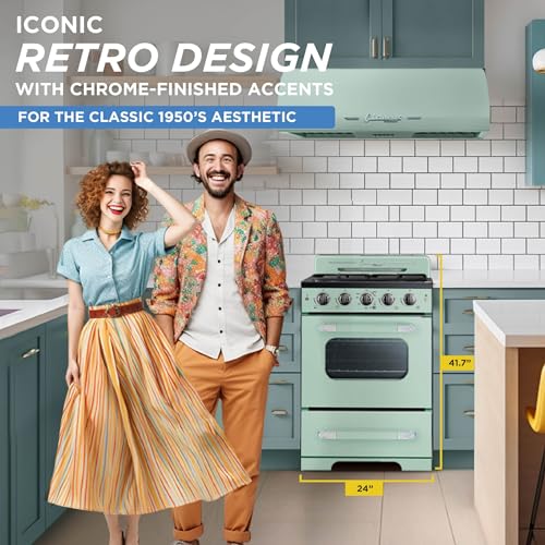 Retro 24" Gas Convection Oven with 4 Burners