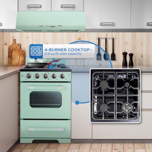 Retro 24" Gas Convection Oven with 4 Burners
