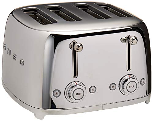 Smeg 50s Retro 4-Slice Stainless Steel Toaster