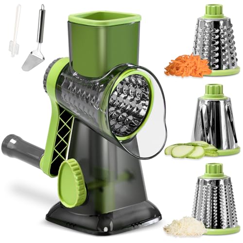 Badelite Hand Crank Cheese Grater with 3 Blades