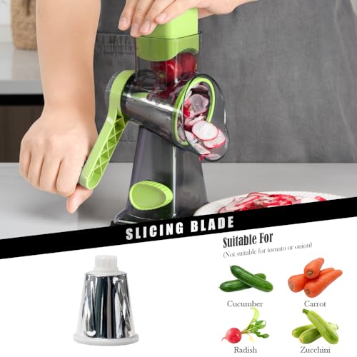 Badelite Hand Crank Cheese Grater with 3 Blades
