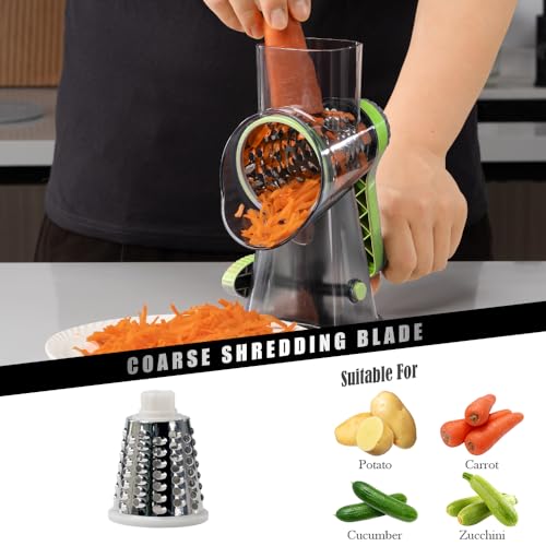 Badelite Hand Crank Cheese Grater with 3 Blades
