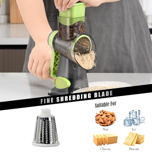 Badelite Hand Crank Cheese Grater with 3 Blades