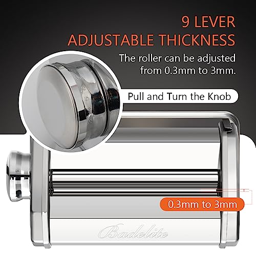 Manual Pasta Maker with Adjustable Roller and Cutter