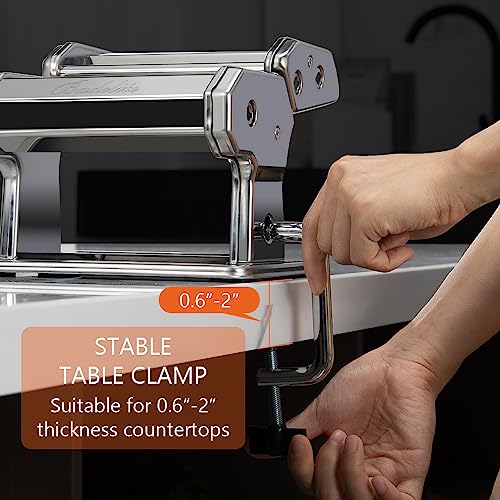 Manual Pasta Maker with Adjustable Roller and Cutter