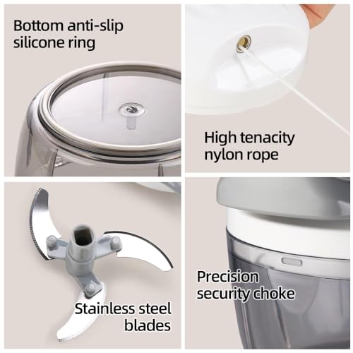 Mini Manual Food Processor for Vegetables and Garlic