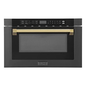 ZLINE 24" Built-in Microwave Drawer in Black Steel