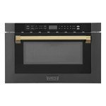 ZLINE 24" Built-in Microwave Drawer in Black Steel