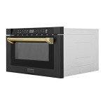ZLINE 24" Built-in Microwave Drawer in Black Steel