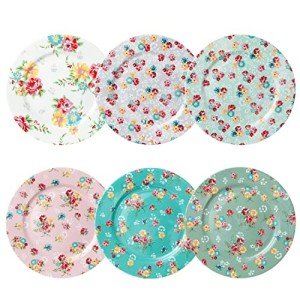 Shabby Rose Chintz Dessert Plates Set of 6