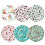 Shabby Rose Chintz Dessert Plates Set of 6