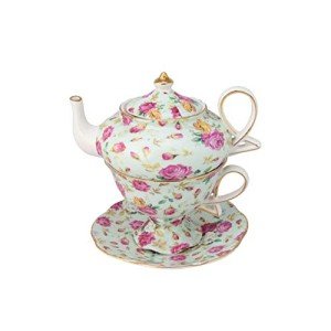 Gracie China Rose Chintz Stackable Teapot Set