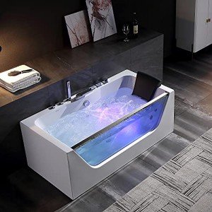 Empava 59” Jetted Whirlpool Bathtub with Light