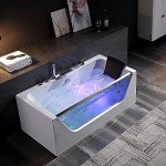 Empava 59” Jetted Whirlpool Bathtub with Light