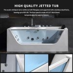 Empava 59” Jetted Whirlpool Bathtub with Light