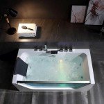 Empava 59” Jetted Whirlpool Bathtub with Light
