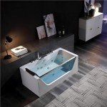 Empava 59” Jetted Whirlpool Bathtub with Light
