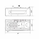Empava 67" Jetted Spa Bathtub with Heater