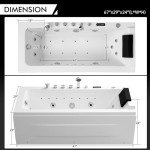 Empava 67" Jetted Spa Bathtub with Heater