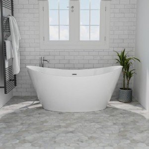 Empava 67" White Acrylic Freestanding Soaking Tub
