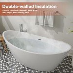 Empava 67" White Acrylic Freestanding Soaking Tub