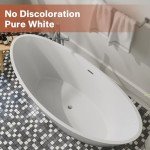 Empava 67" White Acrylic Freestanding Soaking Tub