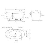Empava 67" White Acrylic Freestanding Soaking Tub