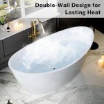 Empava 59-inch Contemporary Acrylic Soaking Bathtub