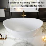 Empava 59-inch Contemporary Acrylic Soaking Bathtub