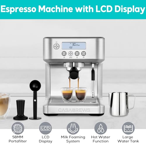 CASABREWS Espresso Machine with LCD Display and Barista