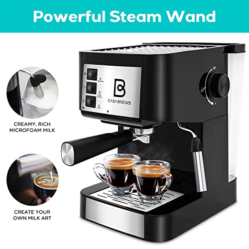 CASABREWS Espresso Machine & Milk Frother: Professional Cappuccino Maker