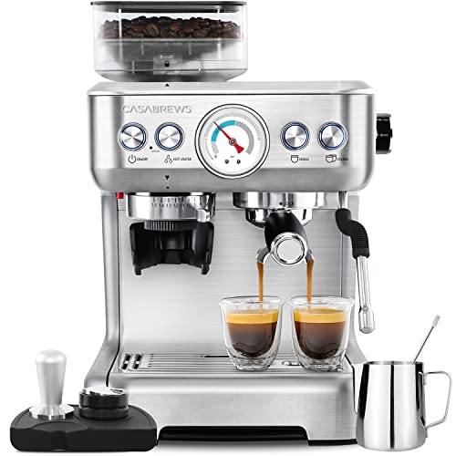 CASABREWS Espresso Machine with Grinder and Milk Frother