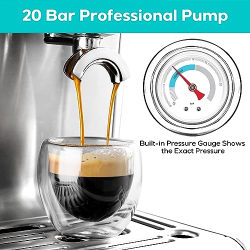 CASABREWS Espresso Machine with Grinder and Milk Frother