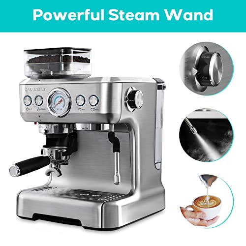 CASABREWS Espresso Machine with Grinder and Milk Frother