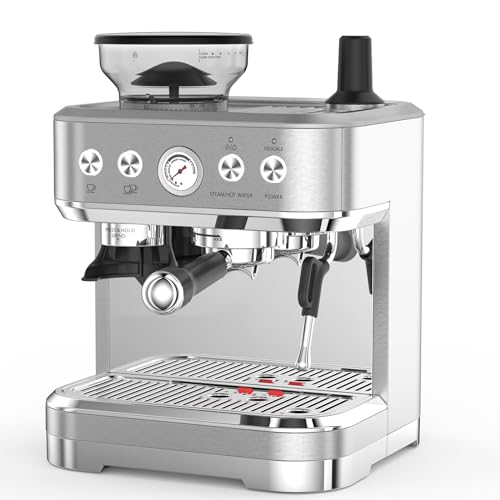 Takywep Professional Espresso Machine with Grinder and Frother