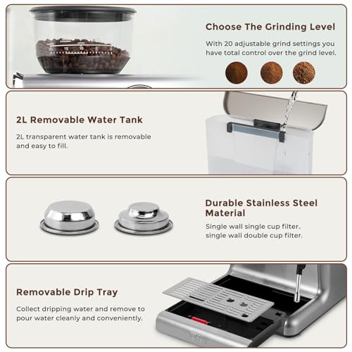 Ultima Cosa Espresso Machine with Milk Frother & Grinder