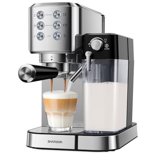 SHARDOR Home Espresso Machine, 20 Bar with Milk Frother