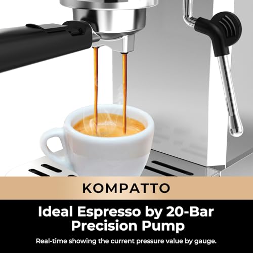CHULUX Slim Espresso Machine with Milk Frother Steam Wand