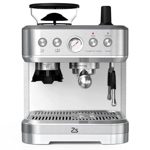 15-Bar Espresso Machine with Milk Frother, Grinder & Pump